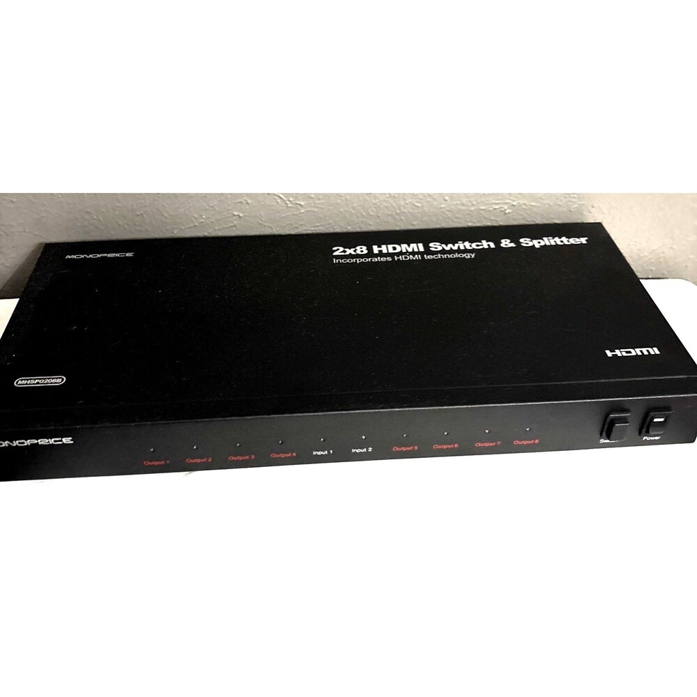 Monoprice 2x8 HDMI Switch Splitter MHSPO208B